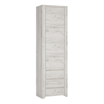 Annaliese Tall Narrow One Door 3 Drawer Narrow Cupboard