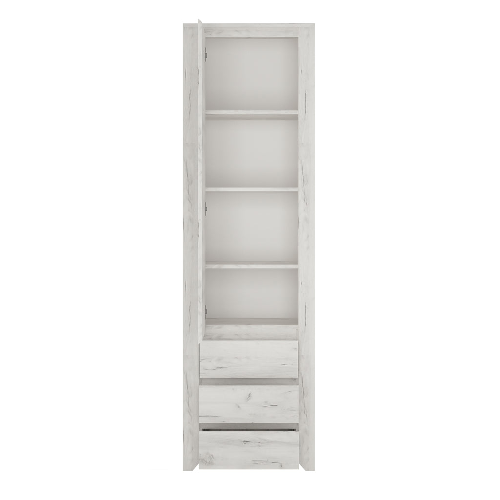 Annaliese Tall Narrow One Door 3 Drawer Narrow Cupboard