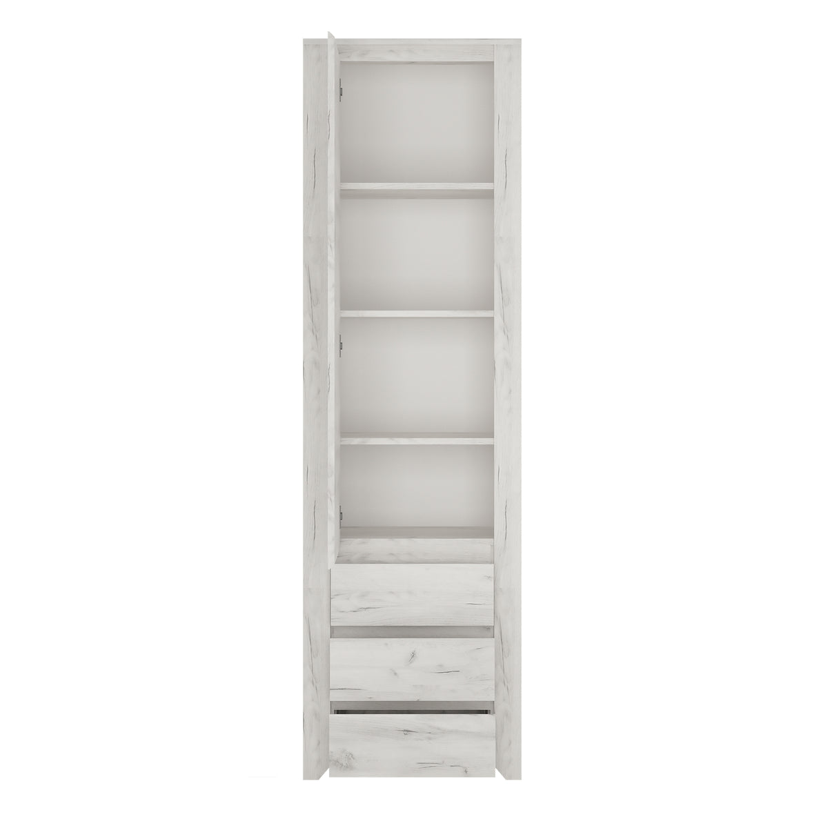 Annaliese Tall Narrow One Door 3 Drawer Narrow Cupboard