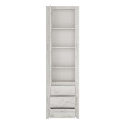 Annaliese Tall Narrow One Door 3 Drawer Narrow Cupboard
