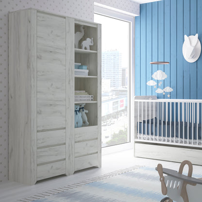 Annaliese Tall Narrow One Door 3 Drawer Narrow Cupboard