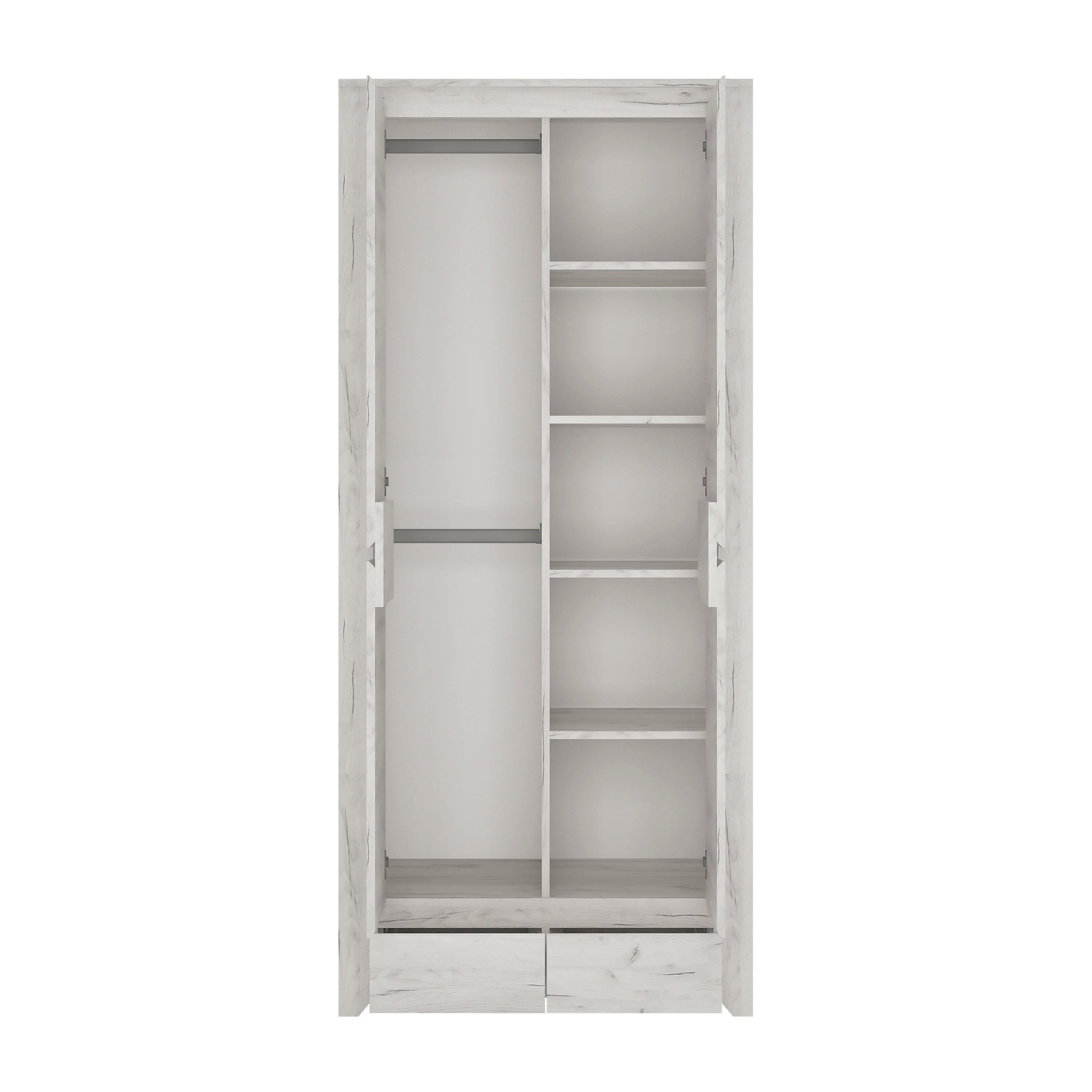 Annaliese Trio - 1 Drawer Bedside Cabinet + 2+3 Chest of Drawers + 2 Door 2 Drawer Fitted Wardrobe