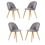 Lucia Halo Dining Set, a Table and Chairs Set of 4, Oak/Grey