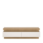 Lucille 2 Drawer TV Cabinet in Riviera Oak/White High Gloss