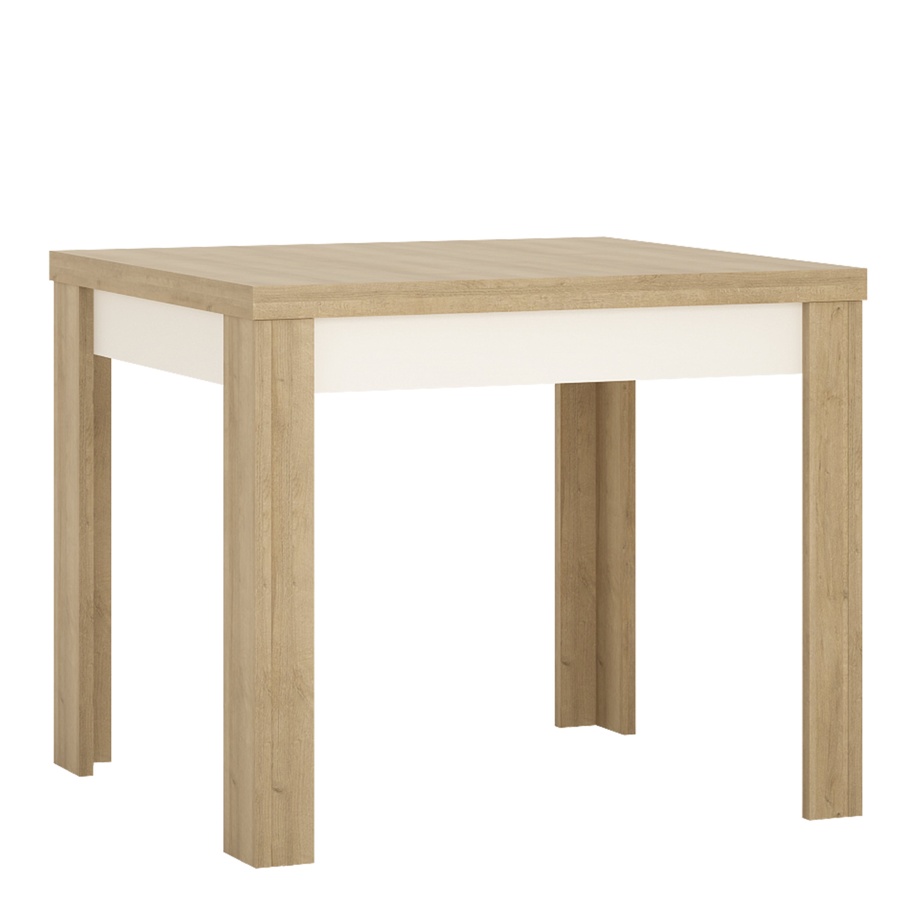 Lucille Small Extending Dining Table 90-180cm in Riviera Oak/White High Gloss