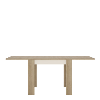 Lucille Small Extending Dining Table 90-180cm in Riviera Oak/White High Gloss