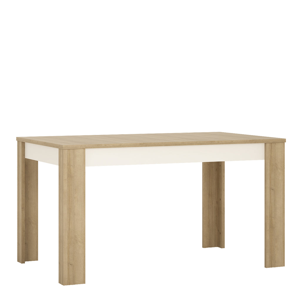 Lucille Medium Extending Dining Table 140-180cm in Riviera Oak/White High Gloss