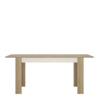 Lucille Medium Extending Dining Table 140-180cm in Riviera Oak/White High Gloss