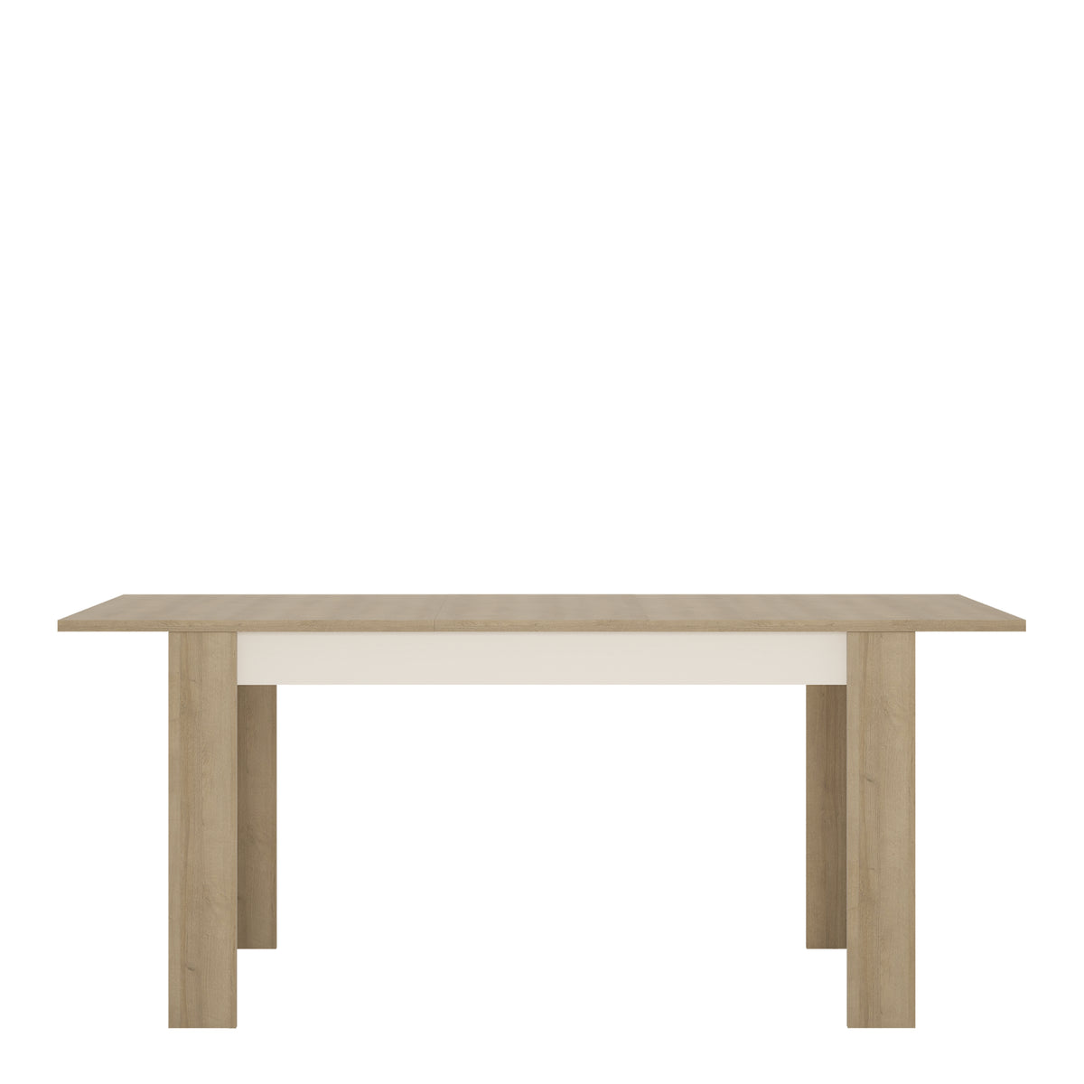 Lucille Medium Extending Dining Table 140-180cm in Riviera Oak/White High Gloss