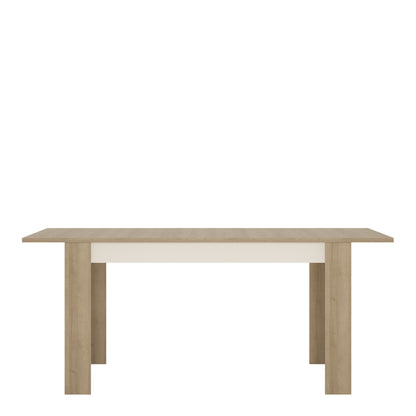 Lucille Medium Extending Dining Table 140-180cm in Riviera Oak/White High Gloss