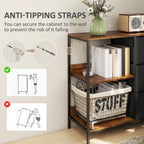 HOMCOM Chest of Drawers Storage  Dresser Cabinet Organizer with 3 Fabric Drawers and 2 Display Shelves for Living Room, Bedroom, Hallway, Black
