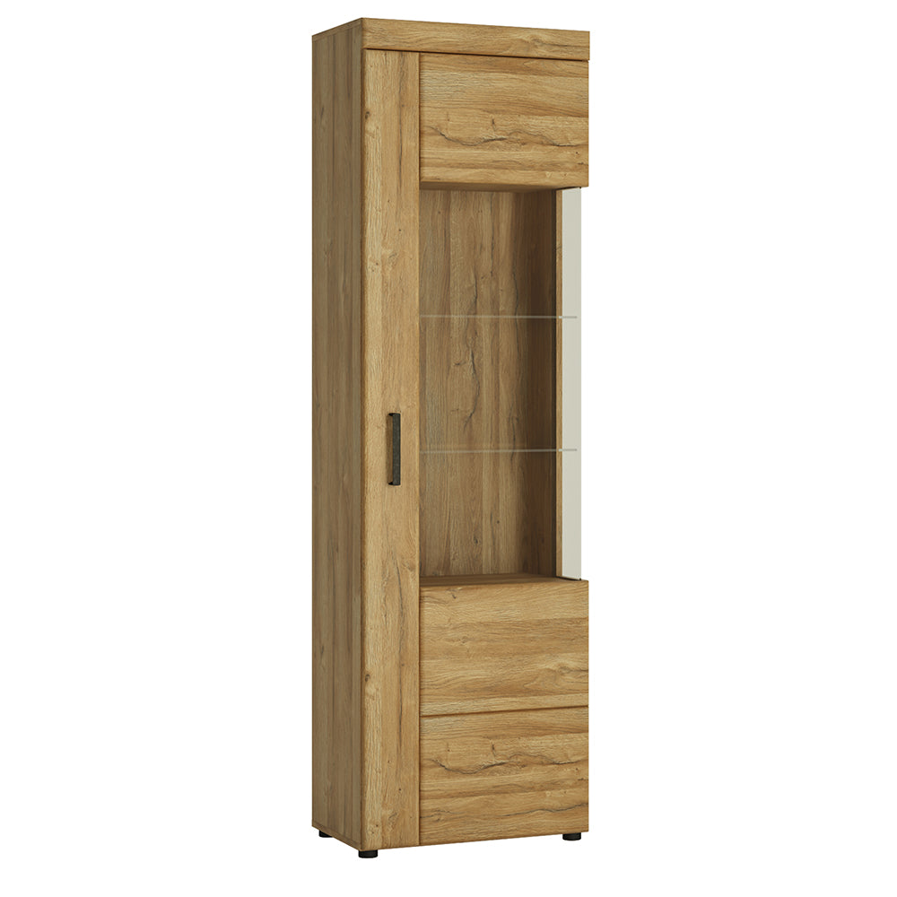 Chester Tall Glazed Display Cabinet (RH) in Grandson Oak