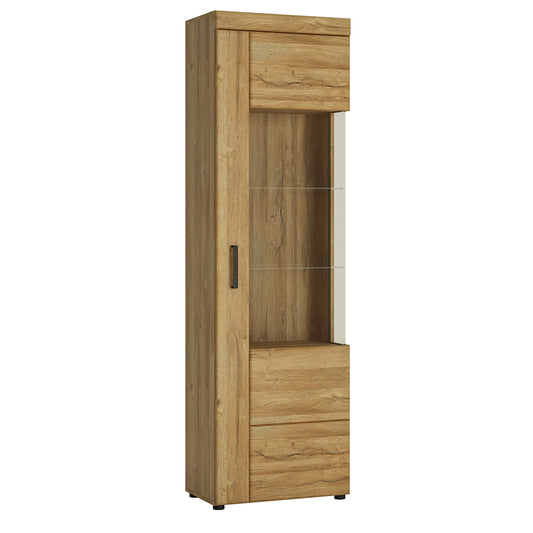 Chester Tall Glazed Display Cabinet (RH) in Grandson Oak