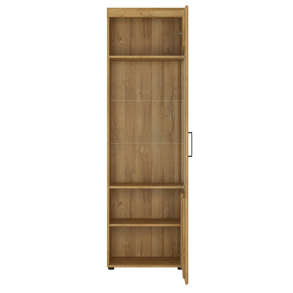 Chester Tall Glazed Display Cabinet (RH) in Grandson Oak