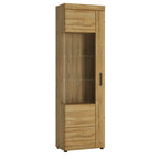 Chester Tall Glazed Display Cabinet (LH) in Grandson Oak