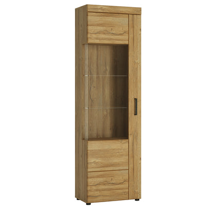 Chester Tall Glazed Display Cabinet (LH) in Grandson Oak