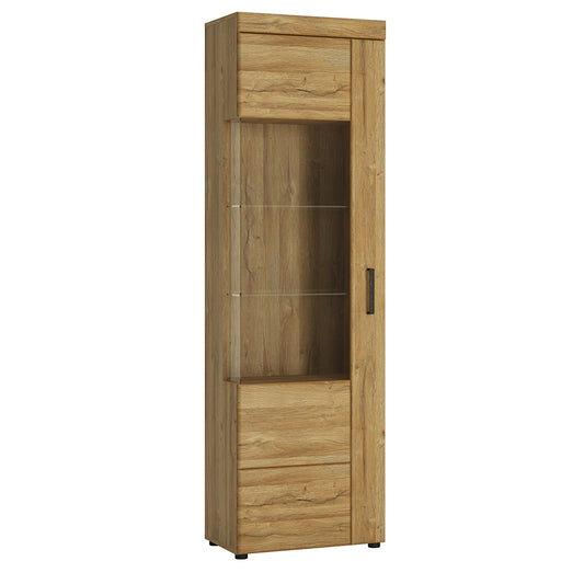 Chester Tall Glazed Display Cabinet (LH) in Grandson Oak