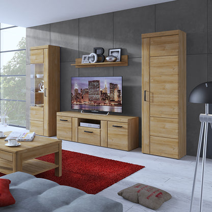 Chester Tall Glazed Display Cabinet (LH) in Grandson Oak