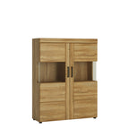 Chester Low Wide 2 Door Display Cabinet in Grandson Oak