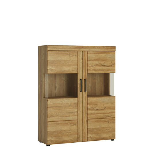 Chester Low Wide 2 Door Display Cabinet in Grandson Oak