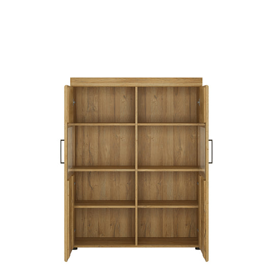 Chester Low Wide 2 Door Display Cabinet in Grandson Oak