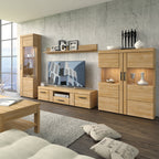 Chester Low Wide 2 Door Display Cabinet in Grandson Oak