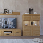 Chester Low Wide 2 Door Display Cabinet in Grandson Oak
