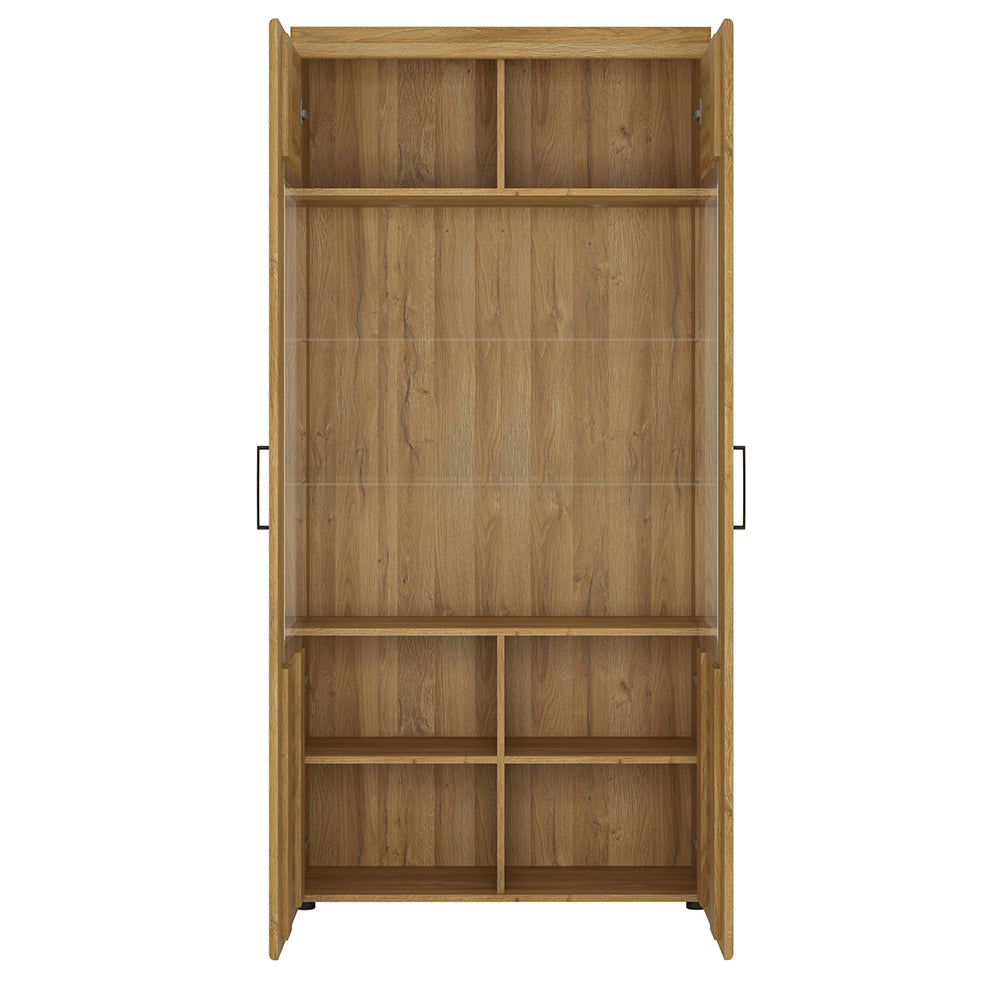 Chester Tall Wide 2 Door glazed Display Cabinet in Grandson Oak