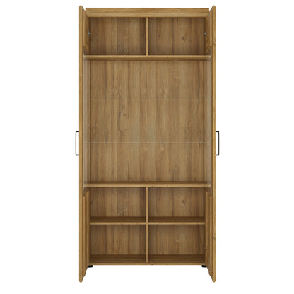 Chester Tall Wide 2 Door glazed Display Cabinet in Grandson Oak