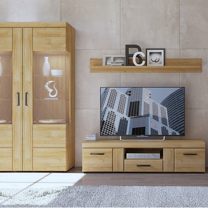 Chester Tall Wide 2 Door glazed Display Cabinet in Grandson Oak