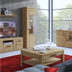 Chester 4 Door Wide Glazed Sideboard in Grandson Oak