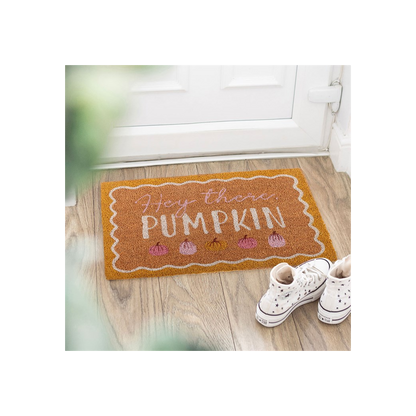 Natural Hey There Pumpkin Doormat