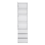 Faraday Tall Narrow 1 Door 3 Drawer Cupboard in White