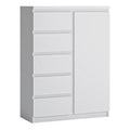 Faraday 1 Door 5 Drawer Cabinet in White