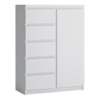 Faraday 1 Door 5 Drawer Cabinet in White