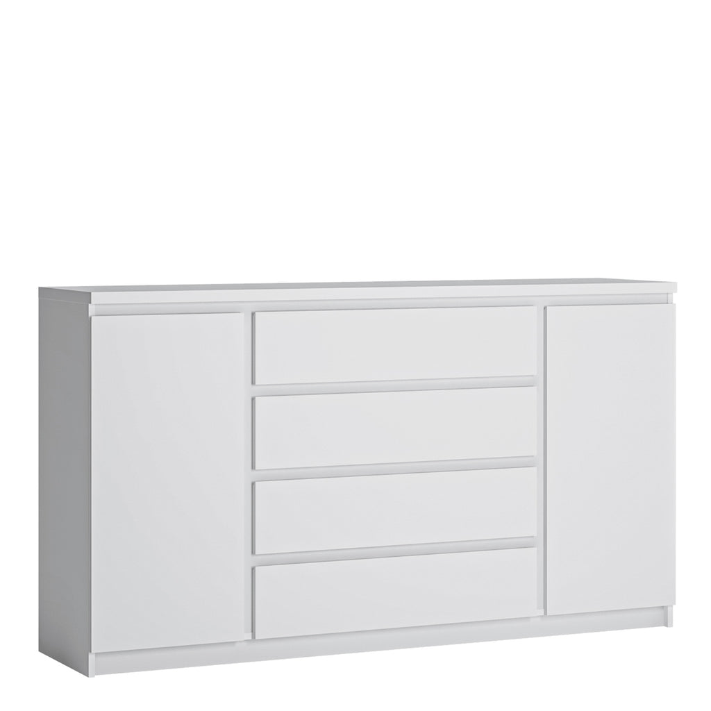 Faraday 2 Door 4 Drawer Wide Sideboard in White