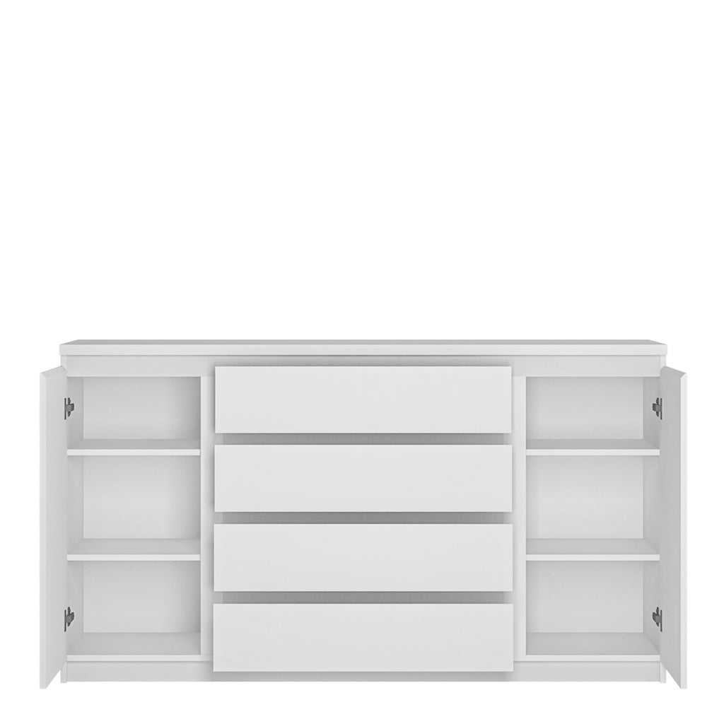 Faraday 2 Door 4 Drawer Wide Sideboard in White