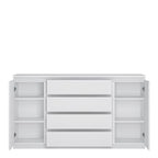 Faraday 2 Door 4 Drawer Wide Sideboard in White