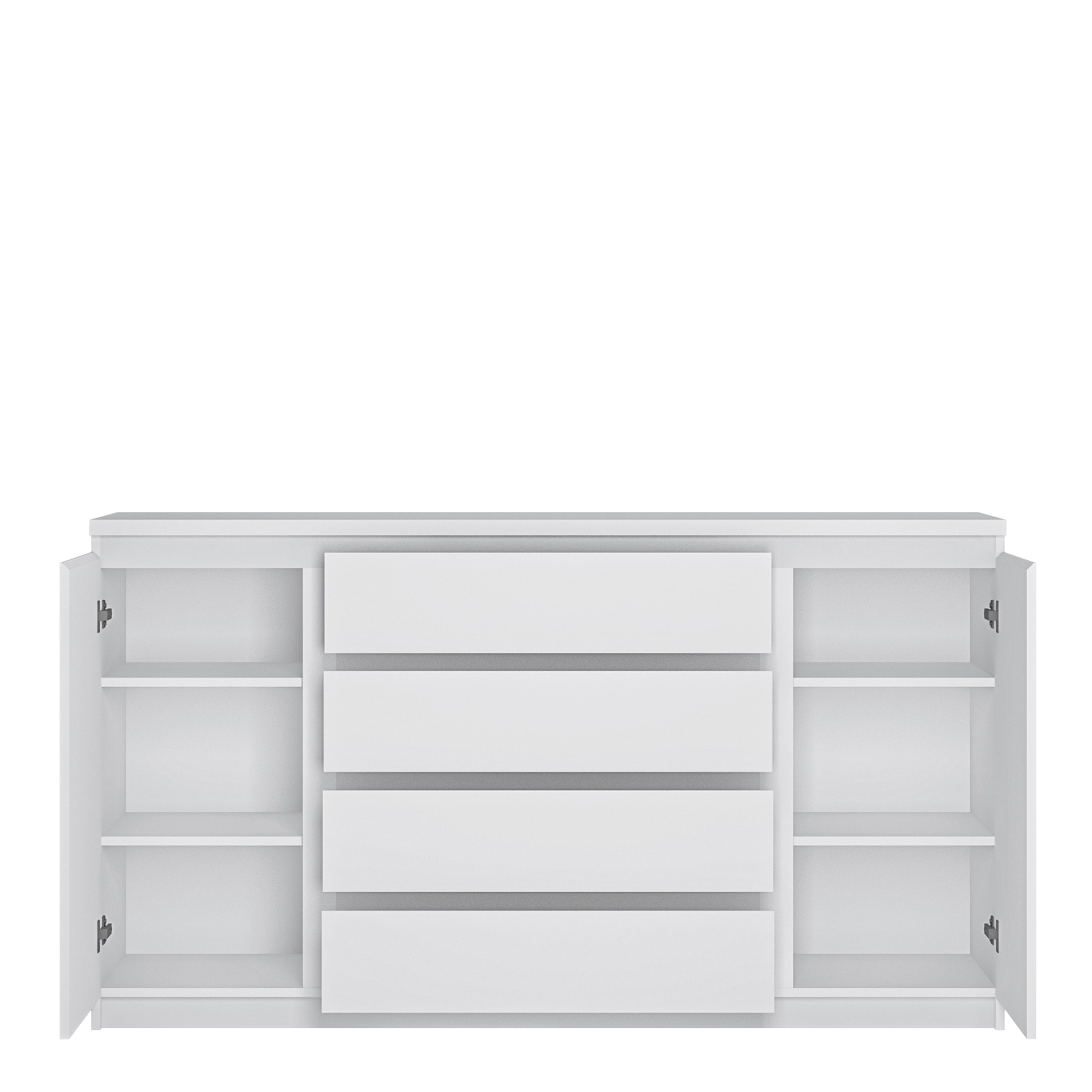 Faraday 2 Door 4 Drawer Wide Sideboard in White