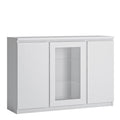 Faraday 3 Door Sideboard (Glazed Centre) in White