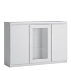 Faraday 3 Door Sideboard (Glazed Centre) in White