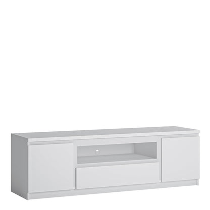 Faraday 2 Door 1 Drawer 166cm Wide TV Cabinet in White
