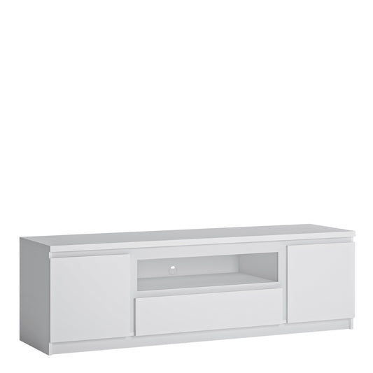 Faraday 2 Door 1 Drawer 166cm Wide TV Cabinet in White