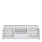 Faraday 2 Door 1 Drawer 136cm Wide TV Cabinet in White