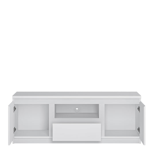 Faraday 2 Door 1 Drawer 136cm Wide TV Cabinet in White