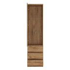 Faraday Tall Narrow 1 Door 3 Drawer Glazed Display Cabinet in Oak