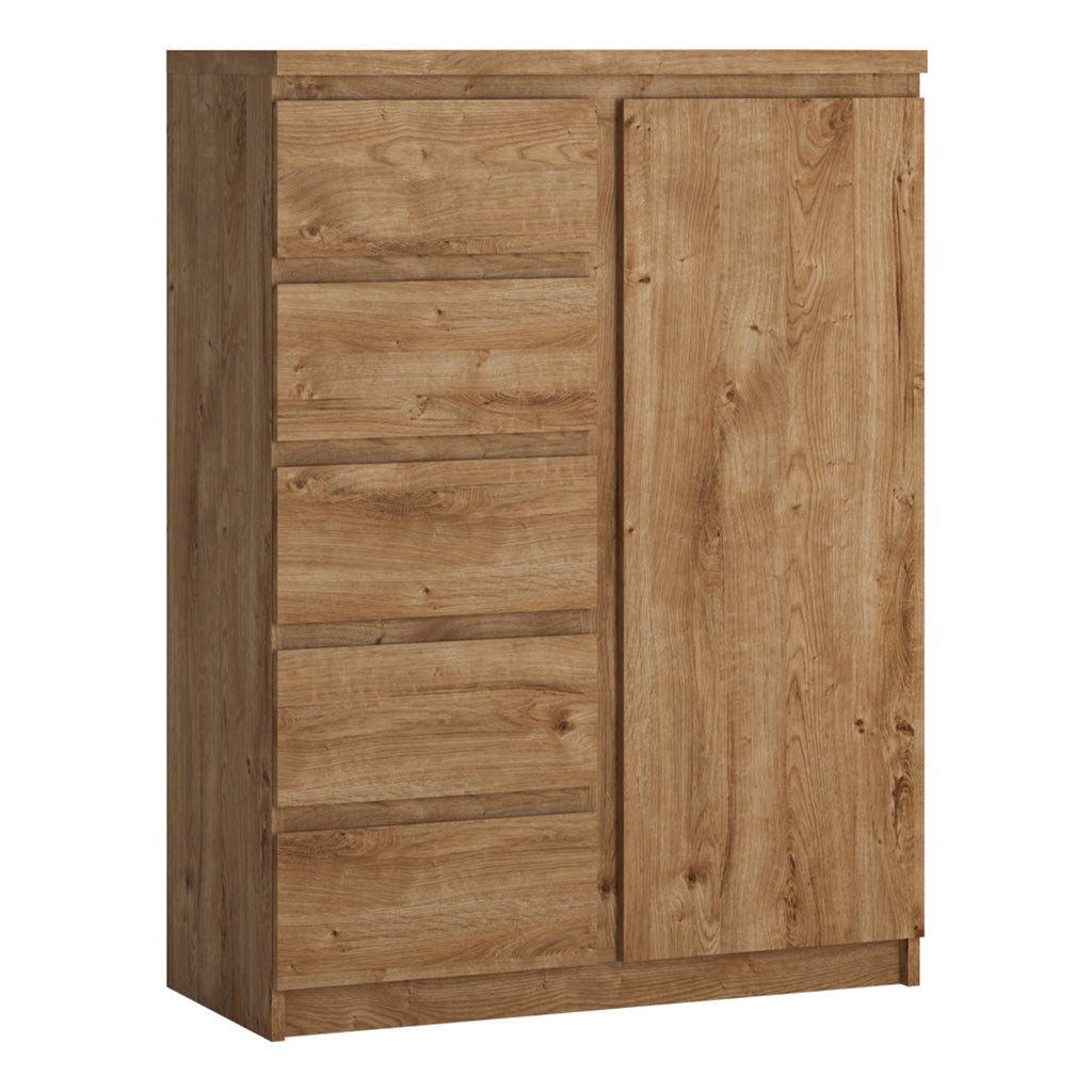 Faraday 1 Door 5 Drawer Cabinet in Oak