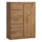 Faraday 1 Door 5 Drawer Cabinet in Oak