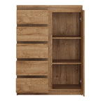 Faraday 1 Door 5 Drawer Cabinet in Oak