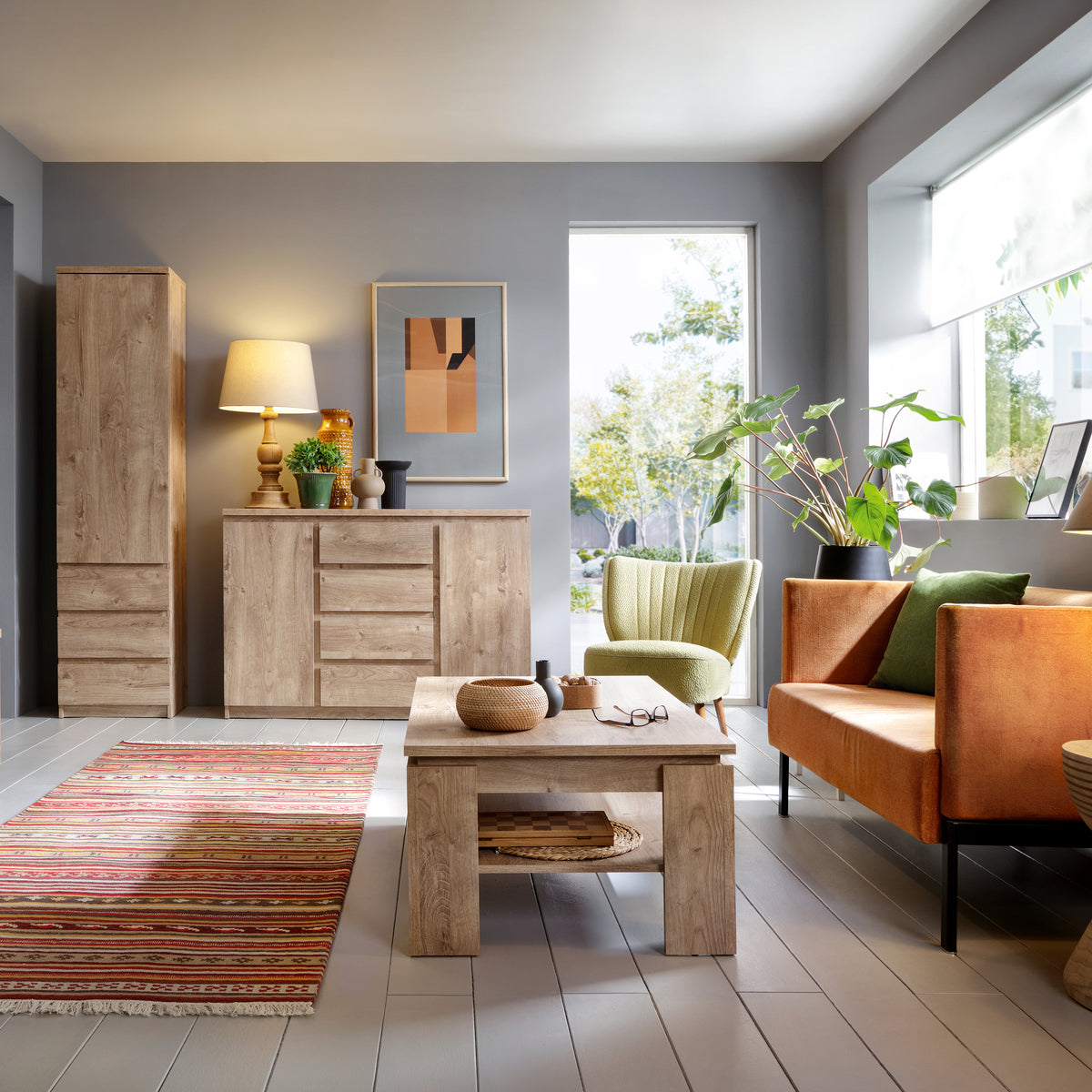 Faraday 2 Door 4 Drawer Sideboard in Oak